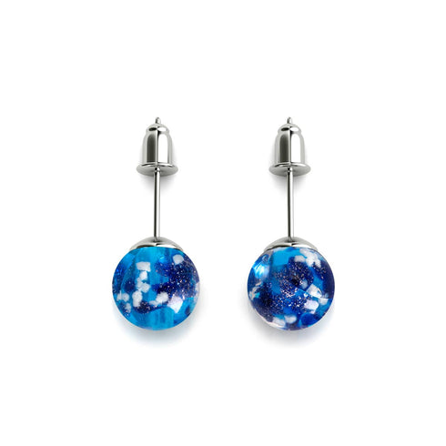 Topas-Flamme | 925er Sterlingsilber | Glühwürmchen-Glas-Ohrstecker
